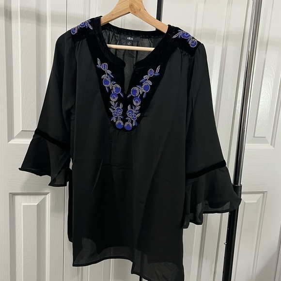 ellos Tops - Ellos Embellished Black Top Size 12 New With Tags